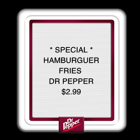 Small Non-Illuminated Menu Board with Push Letters