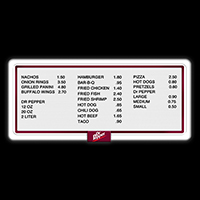 3' Illuminated Menu Board with Push Letters