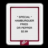 Small Non-Illuminated Menu Board with Push Letters